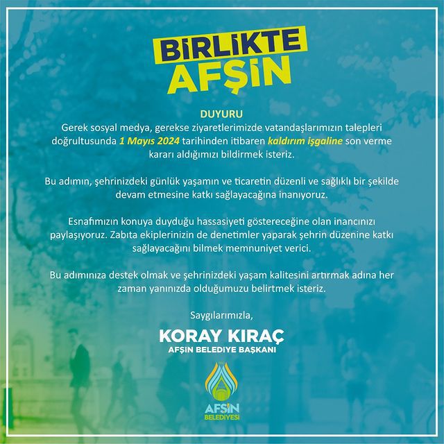 Afşin Belediyesi, Kaldırımların İşgaline Son Veriyor