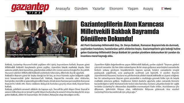 Gaziantep Milletvekili Derya Bakbak, Bayram Ziyaretleriyle Halkla İlişkileri Güçlendiriyor