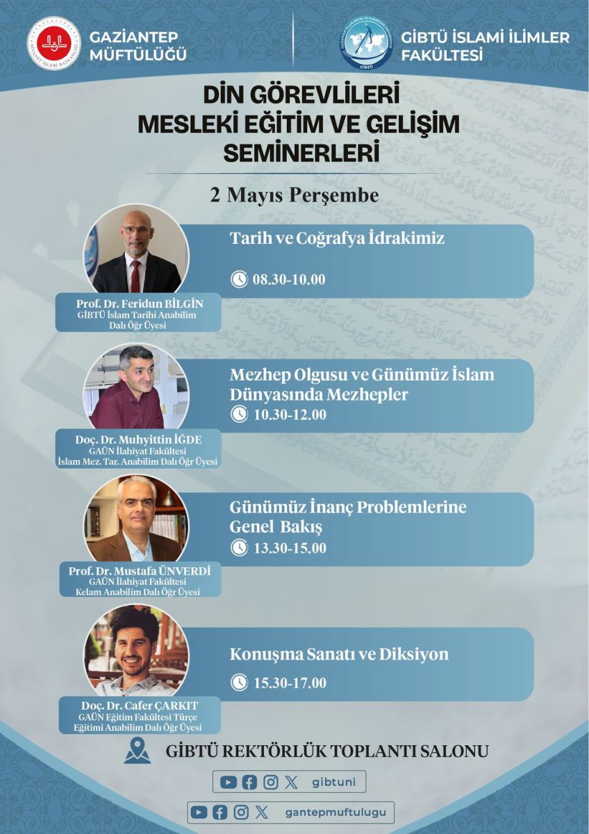 Din Görevlileri için Mesleki Eğitim ve Gelişim Seminerleri