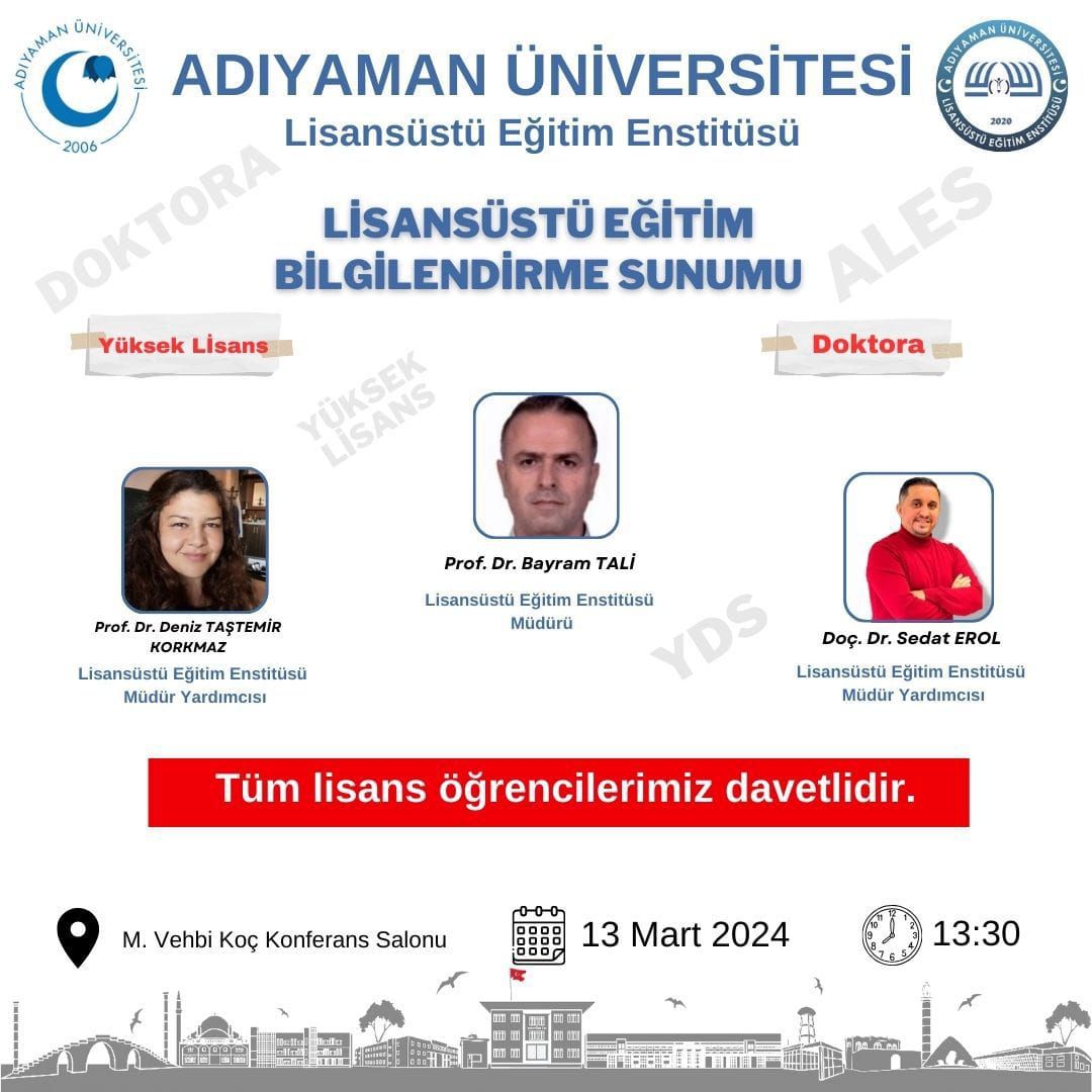 Adıyaman Üniversitesi, Lisansüstü Eğitim Hakkında Önemli Bir Etkinlik Düzenliyor