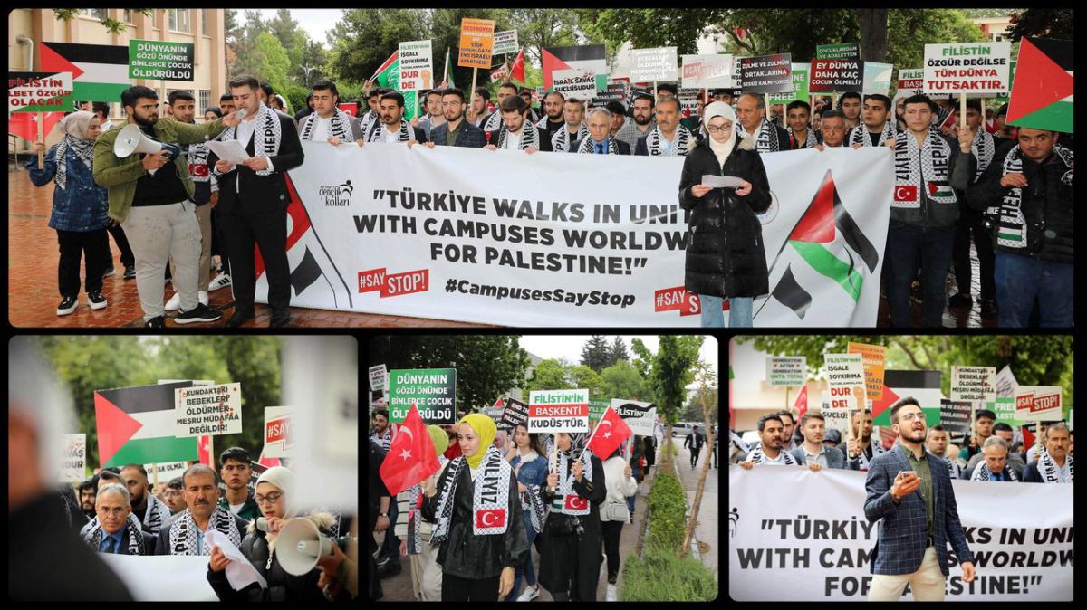 Gaziantep Üniversitesi Öğrencileri İsrail'in Gazze'ye Saldırılarına Tepki Gösterdi