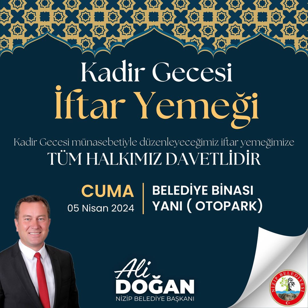 Nizip'te Kadir Gecesi için özel iftar etkinliği düzenleniyor