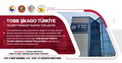 Türkiye-ABD Ticaret Merkezi Tanıtım Toplantısı Gaziantep'te Gerçekleşecek