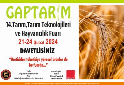 Gaziantep, tarım ve hayvancılık sektöründeki son gelişmeleri sunacak GAPTARIM14 Fuarı'na hazırlanıyor.