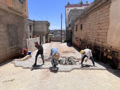 Araban Belediyesi Fen İşleri Müdürlüğü Kilitli Parke Taşı Döşeme Çalışmalarına Devam Ediyor